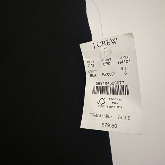 NWT J. Crew Factory Gigi Pant with Side-Zip Closure in ponte / Size 8 / BLACK - Picture 3 of 16